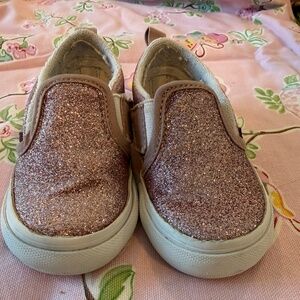 Vans Toddler 4 Glitter Pink Slip On VGUC